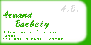 armand barbely business card